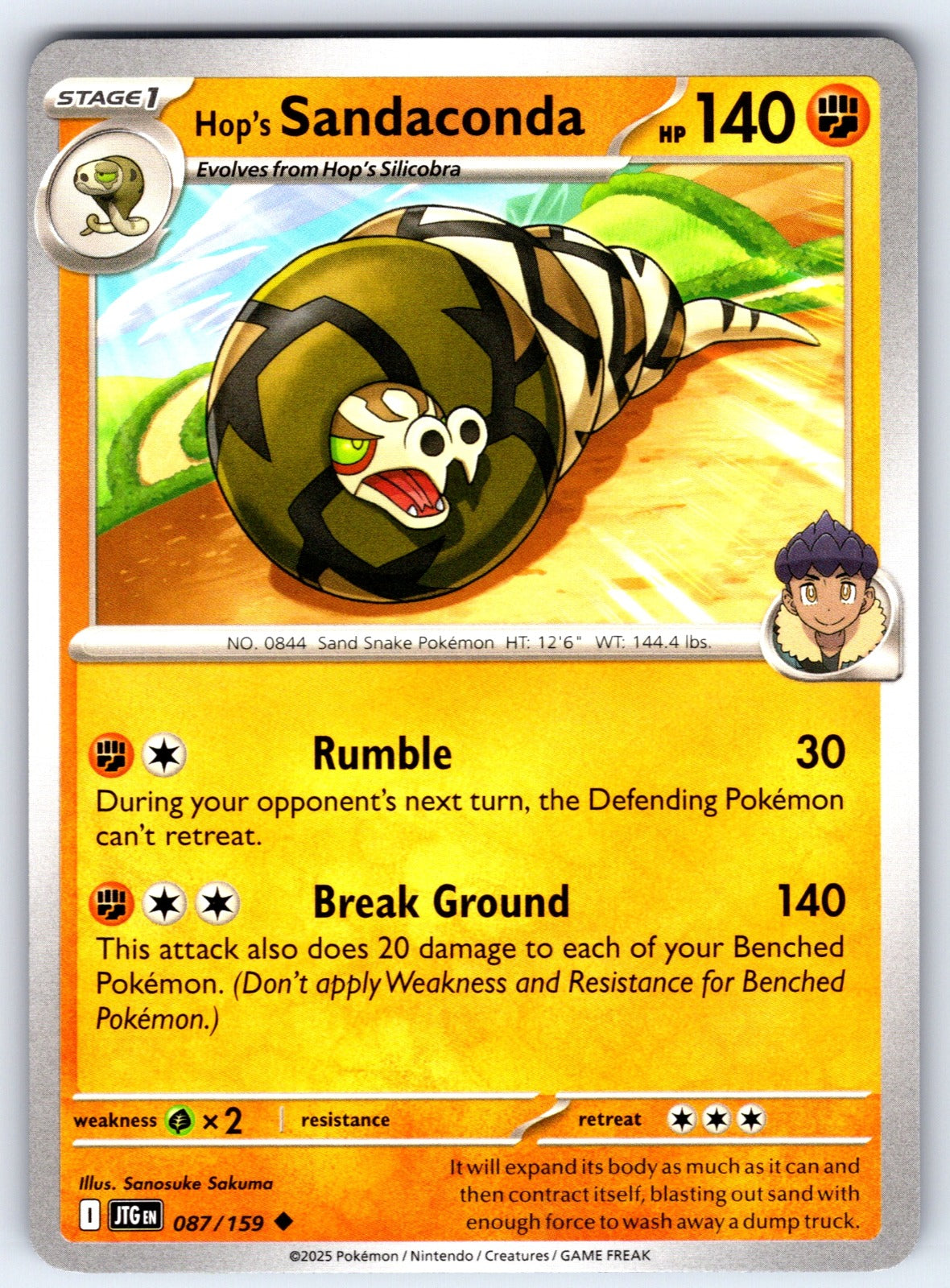 Hop's Sandaconda Uncommon SV09: Journey Together 087/159 NM 2025