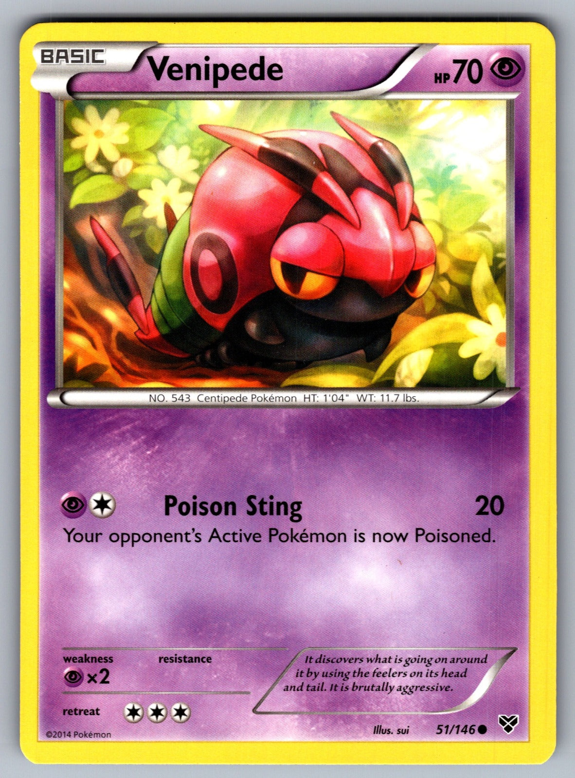 Venipede Common XY Base Set 51/146 LP 2014