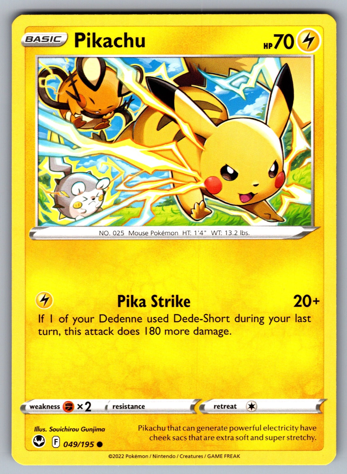 Pikachu Common SWSH12: Silver Tempest 049/195 NM 2022