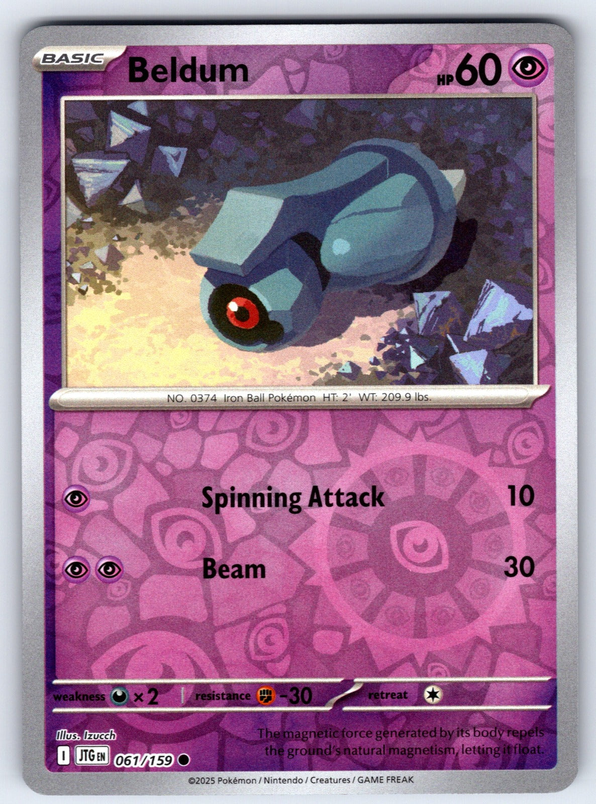 Beldum Reverse Holo Common SV09: Journey Together 061/159 NM 2025