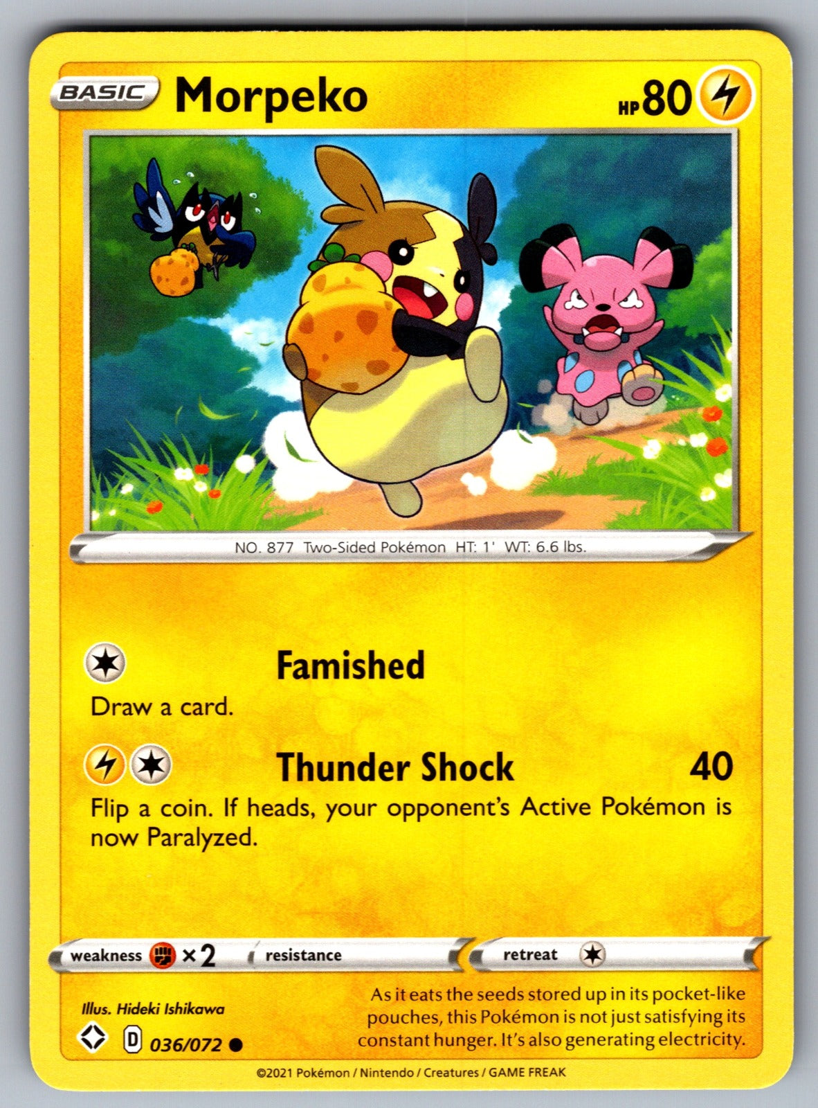 Morpeko (036) Common Shining Fates 036/072 NM 2021