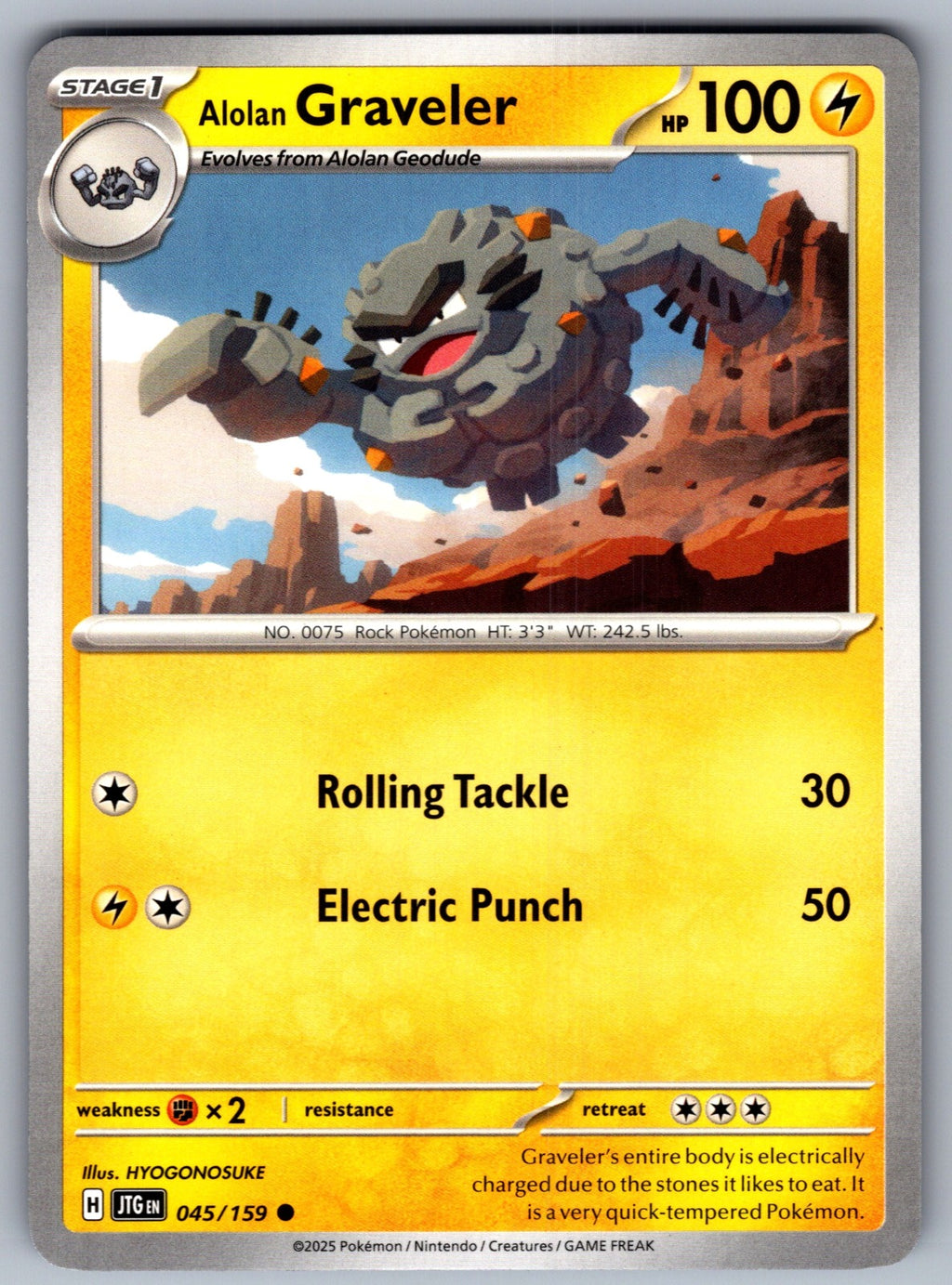 Alolan Graveler Common SV09: Journey Together 045/159 NM 2025