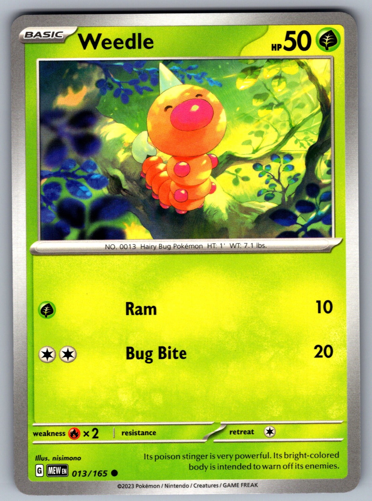 Weedle Common SV: Scarlet & Violet 151 013/165 NM 2023