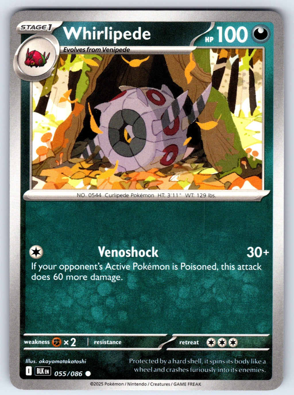 Whirlipede Common SV: Black Bolt 055/086 NM 2025