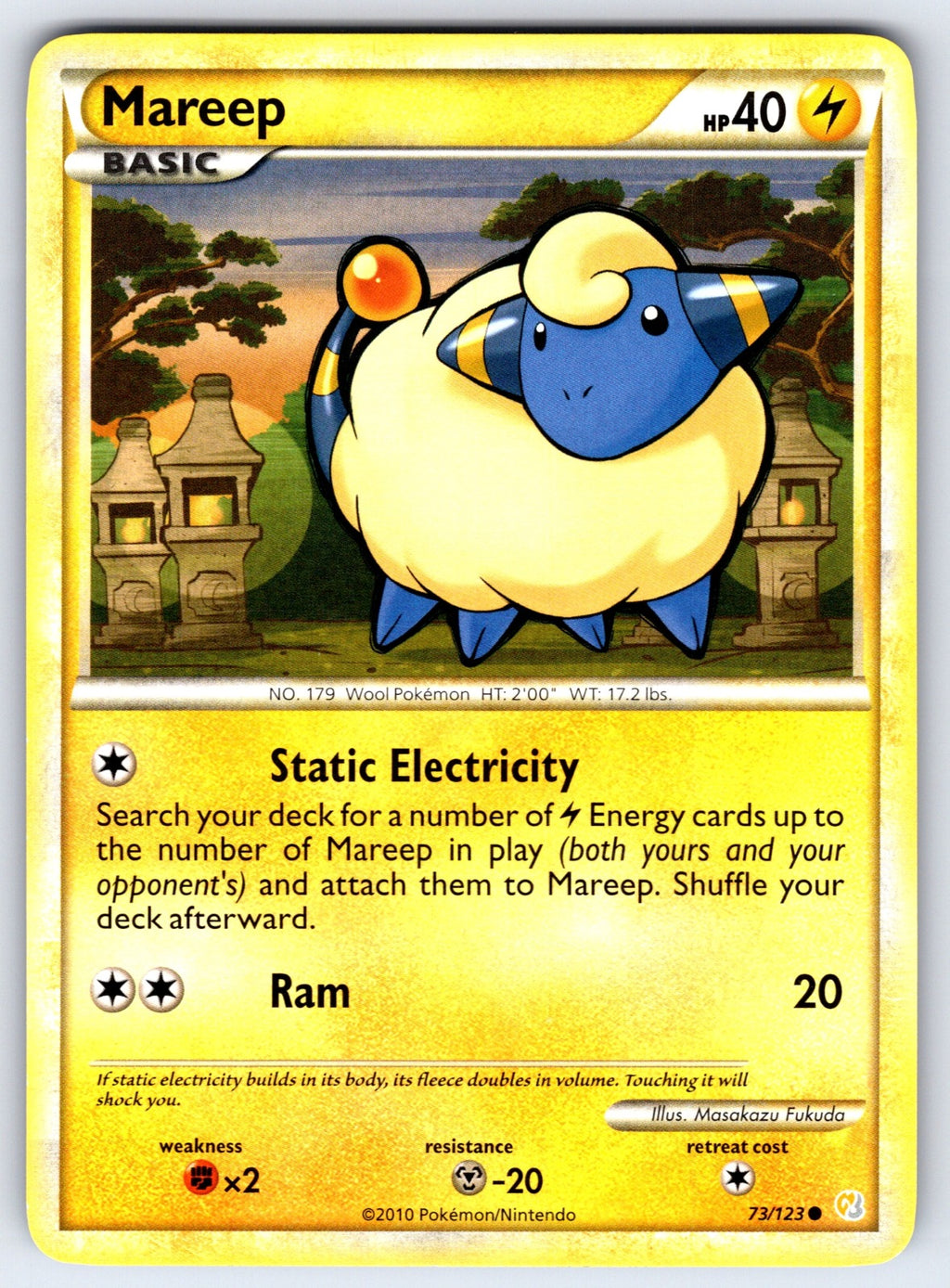 Mareep (#20) Common HGSS Trainer Kit: Gyarados & Raichu 20/30 LP 2010