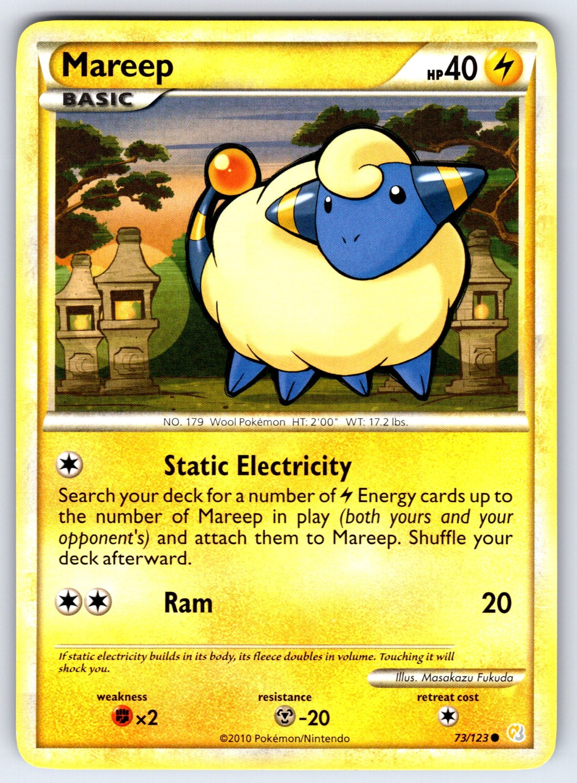 Mareep (#20) Common HGSS Trainer Kit: Gyarados & Raichu 20/30 LP 2010