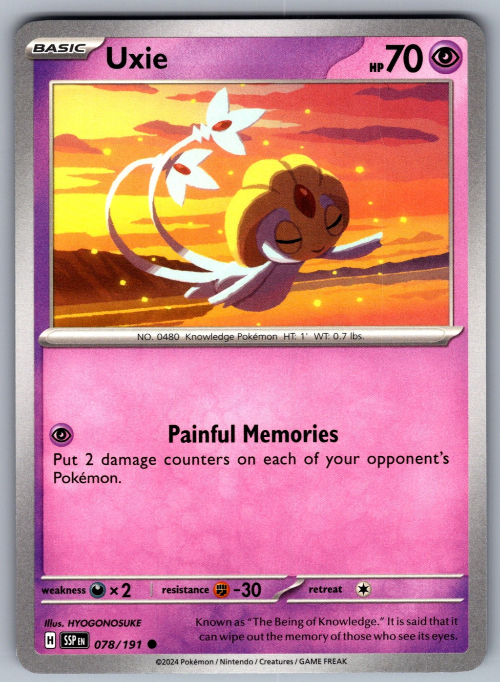 Uxie Common SV08: Surging Sparks 078/191 NM 2024