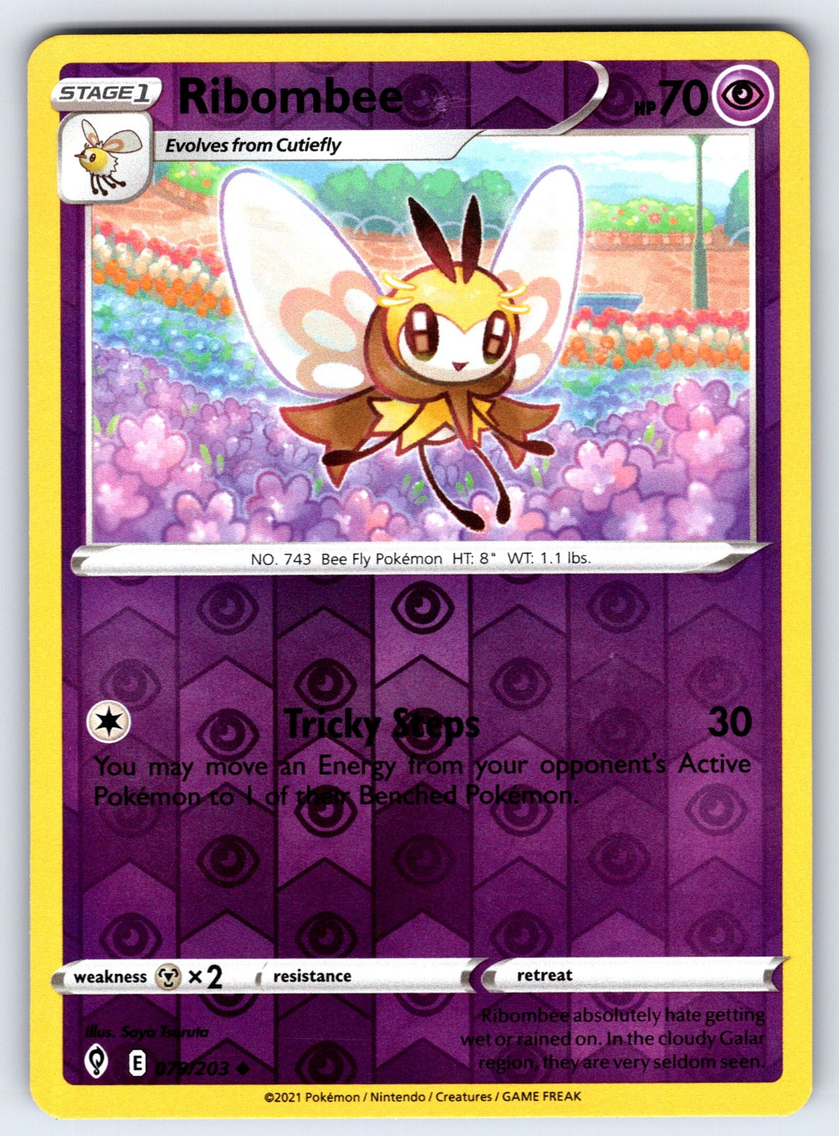 Ribombee Reverse Holo Uncommon SWSH07: Evolving Skies 079/203 NM 2021