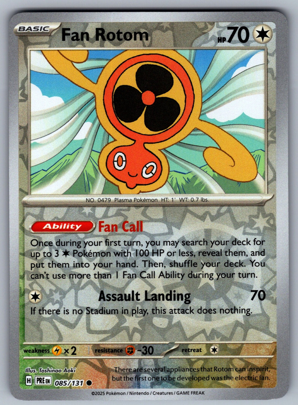 Fan Rotom Reverse Holo Common SV: Prismatic Evolutions 085/131 NM 2025
