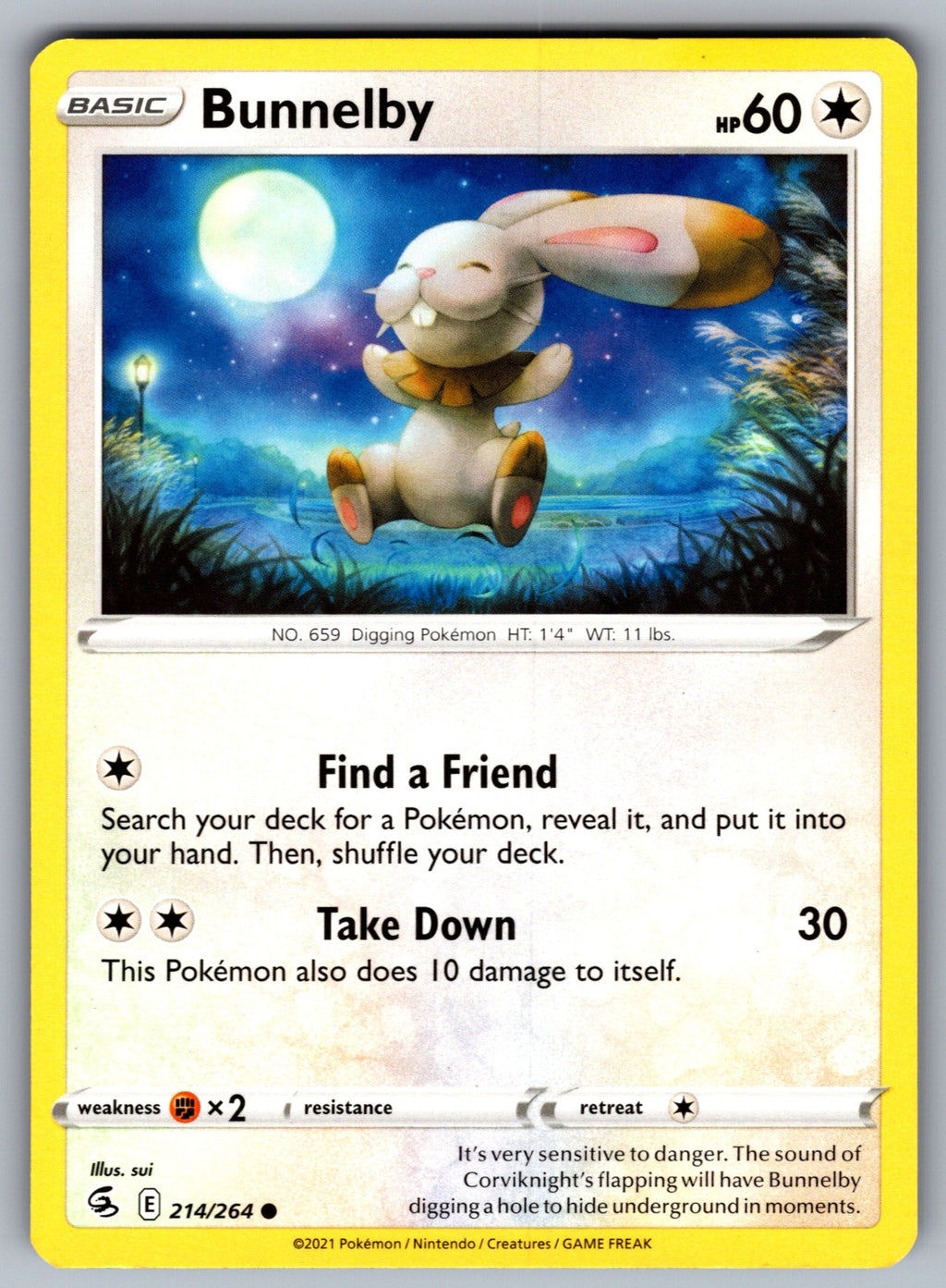 Bunnelby Common SWSH08: Fusion Strike 214/264 NM 2021
