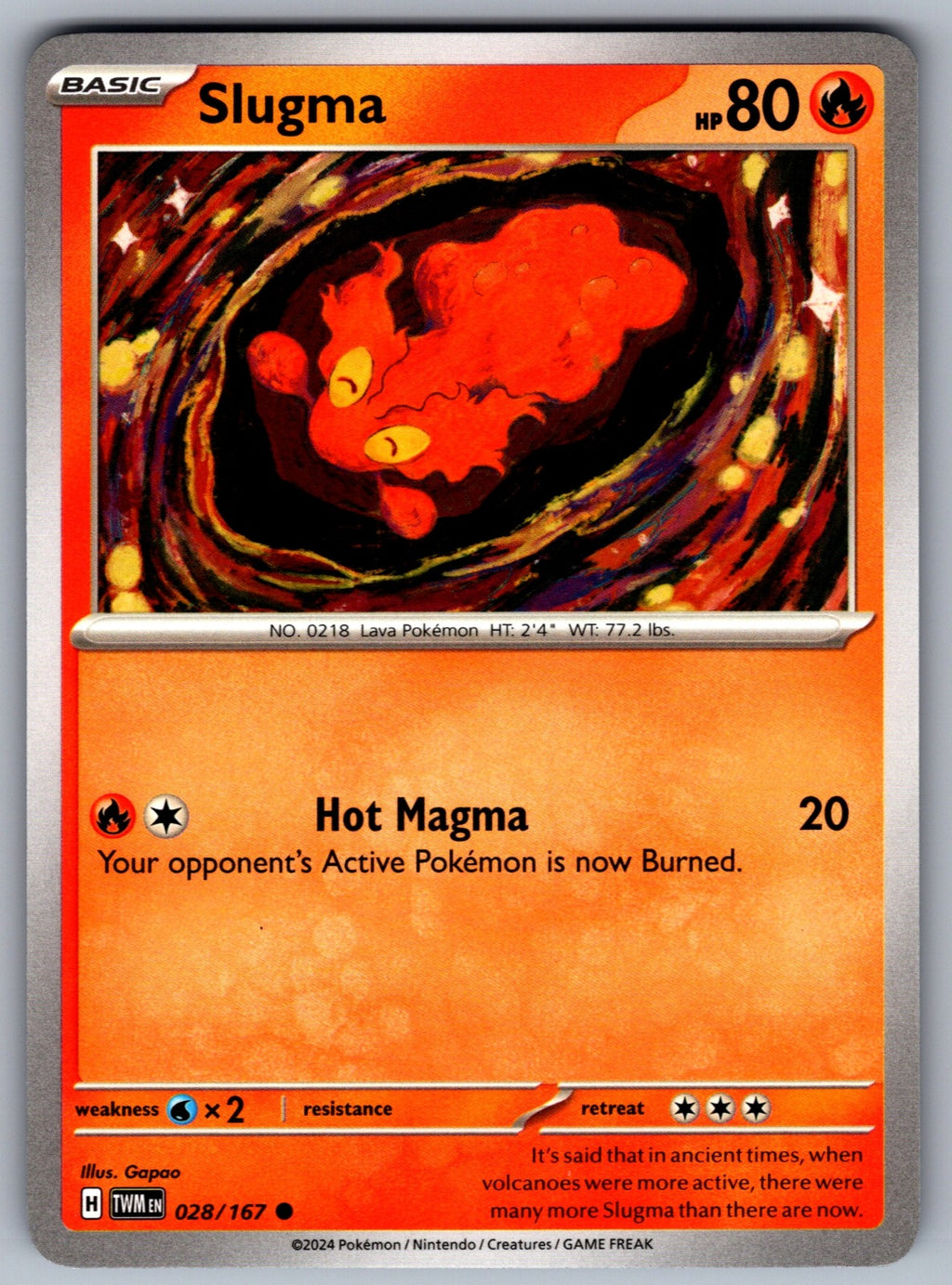 Slugma Common SV06: Twilight Masquerade 028/167 NM 2024