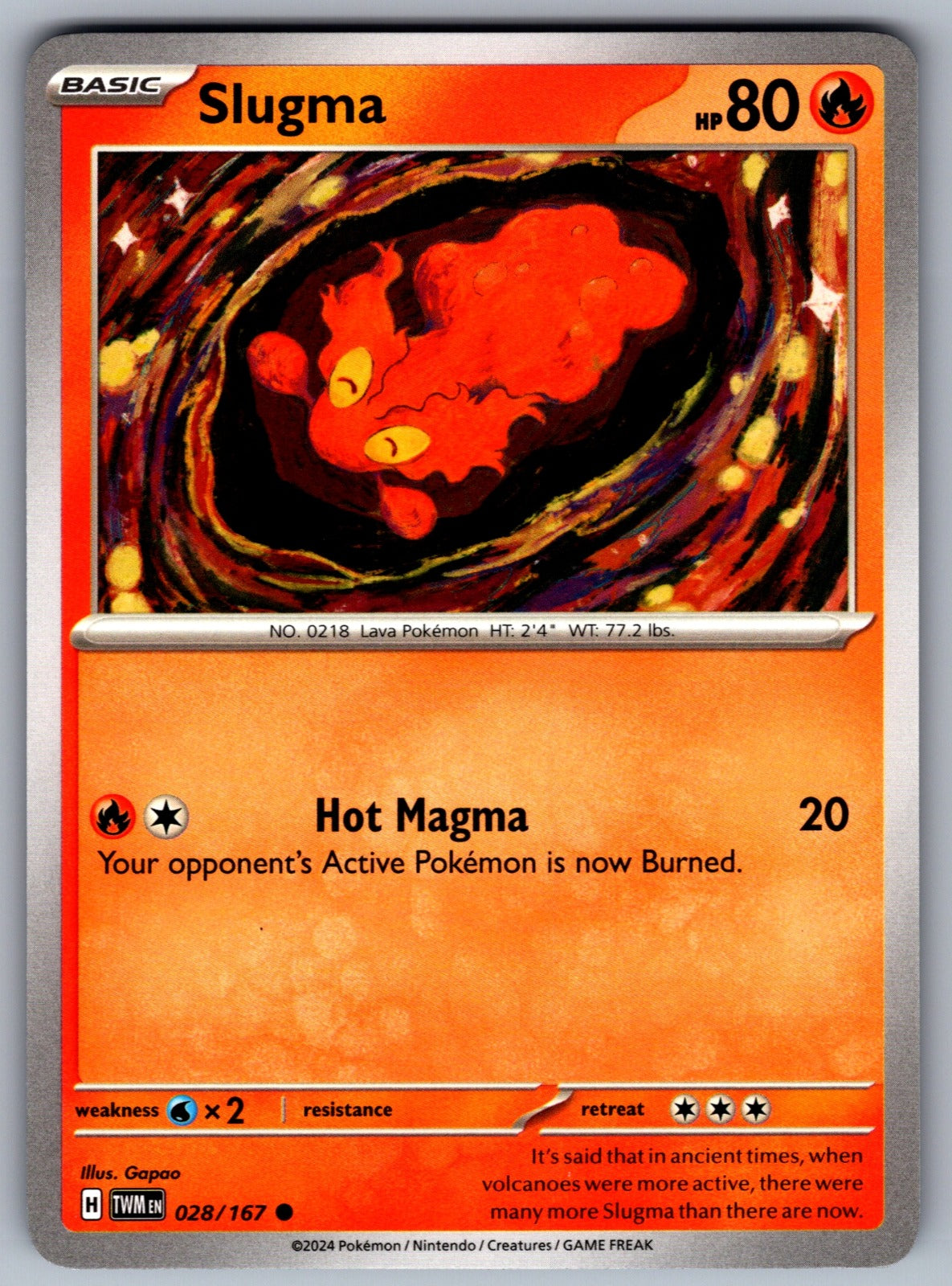 Slugma Common SV06: Twilight Masquerade 028/167 NM 2024