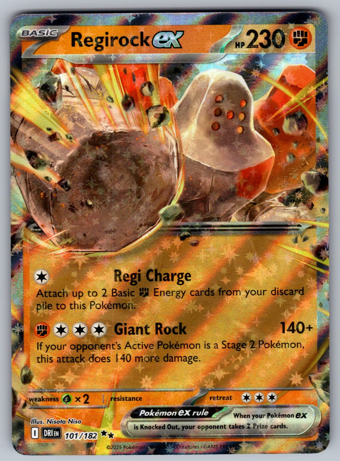 Regirock ex Holo Double Rare SV10: Destined Rivals 101/182 NM 2025