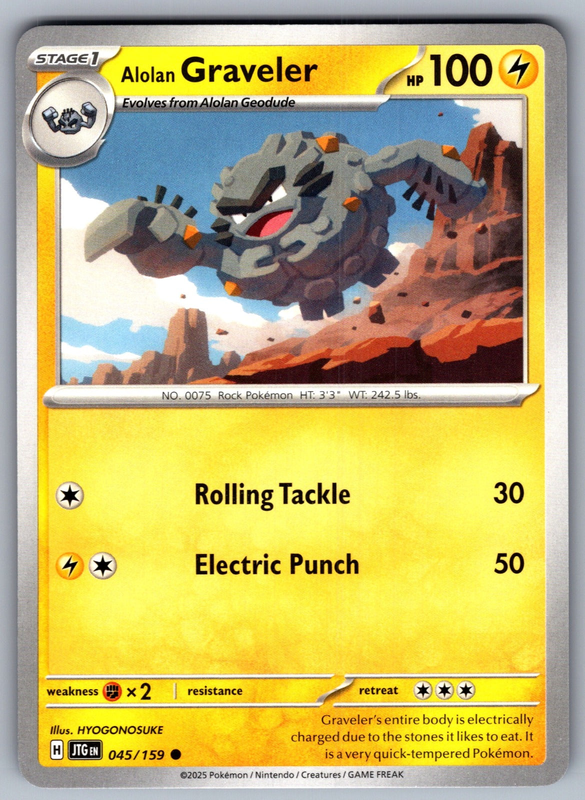 Alolan Graveler Common SV09: Journey Together 045/159 NM 2025