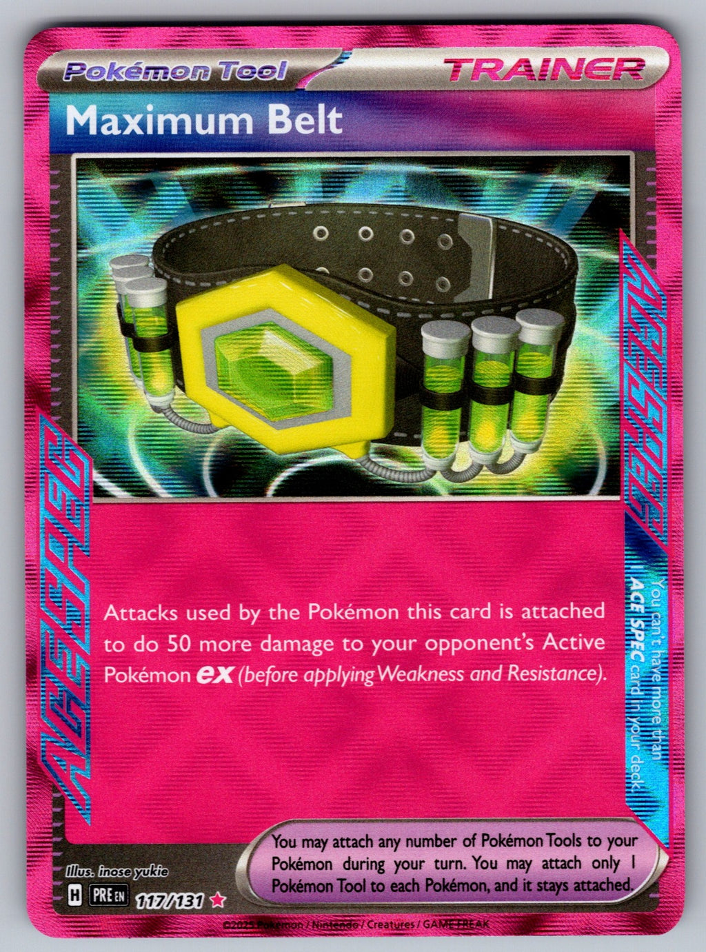 Maximum Belt Holo ACE SPEC Rare SV: Prismatic Evolutions 117/131 NM 2025