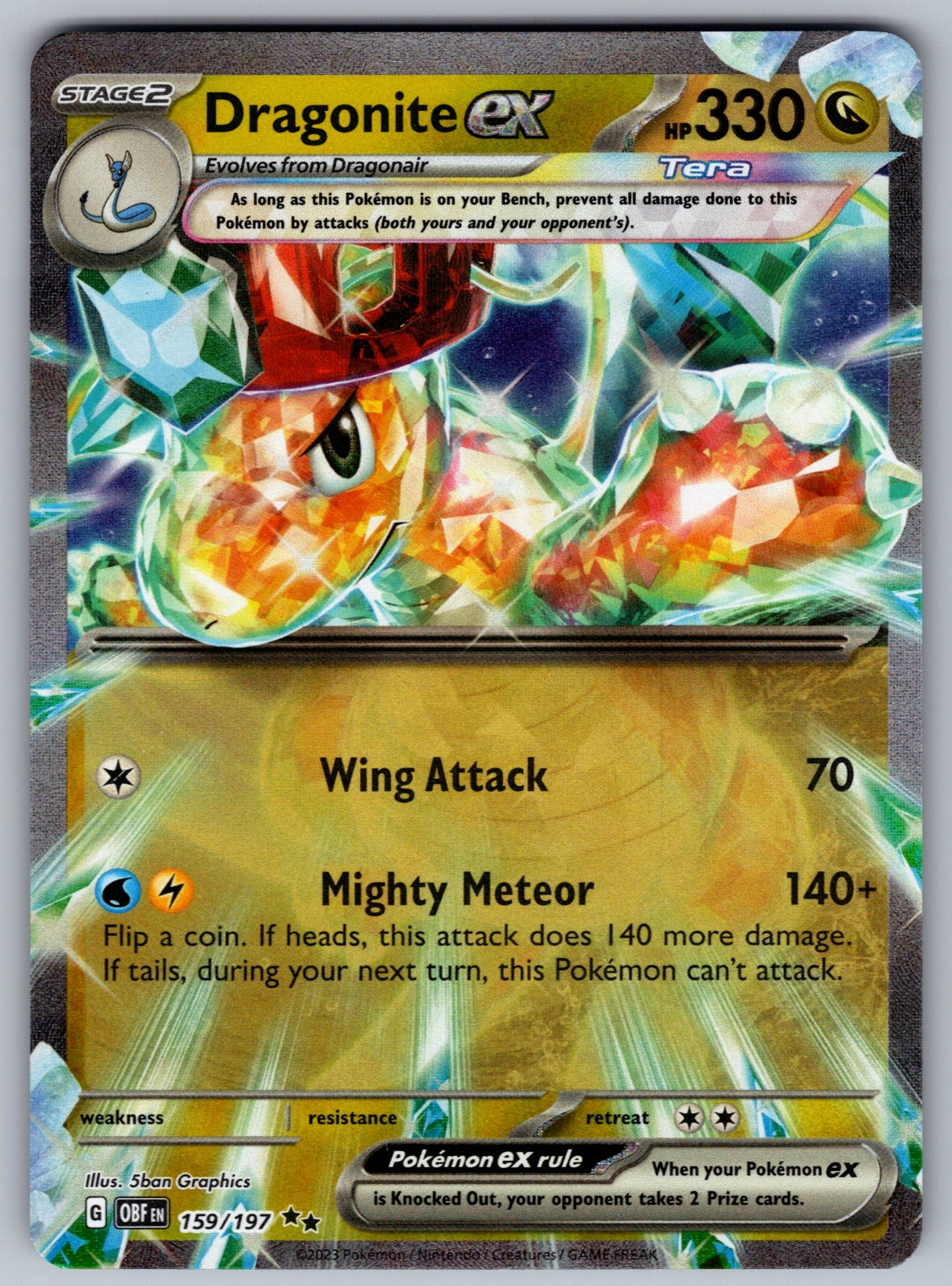 Dragonite ex Holo Double Rare SV03: Obsidian Flames 159/197 NM 2023