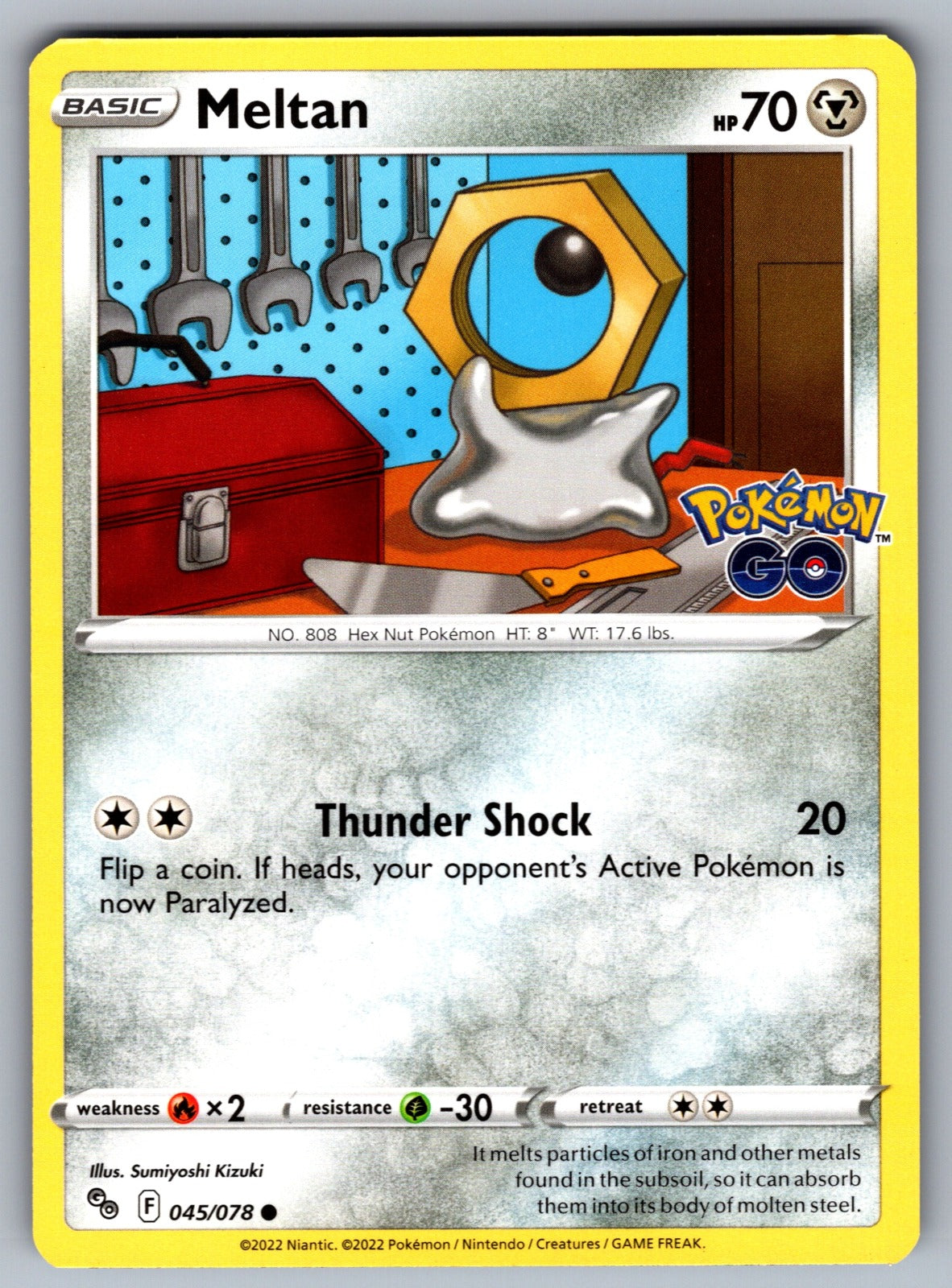 Meltan Common Pokemon GO 045/078 NM 2022