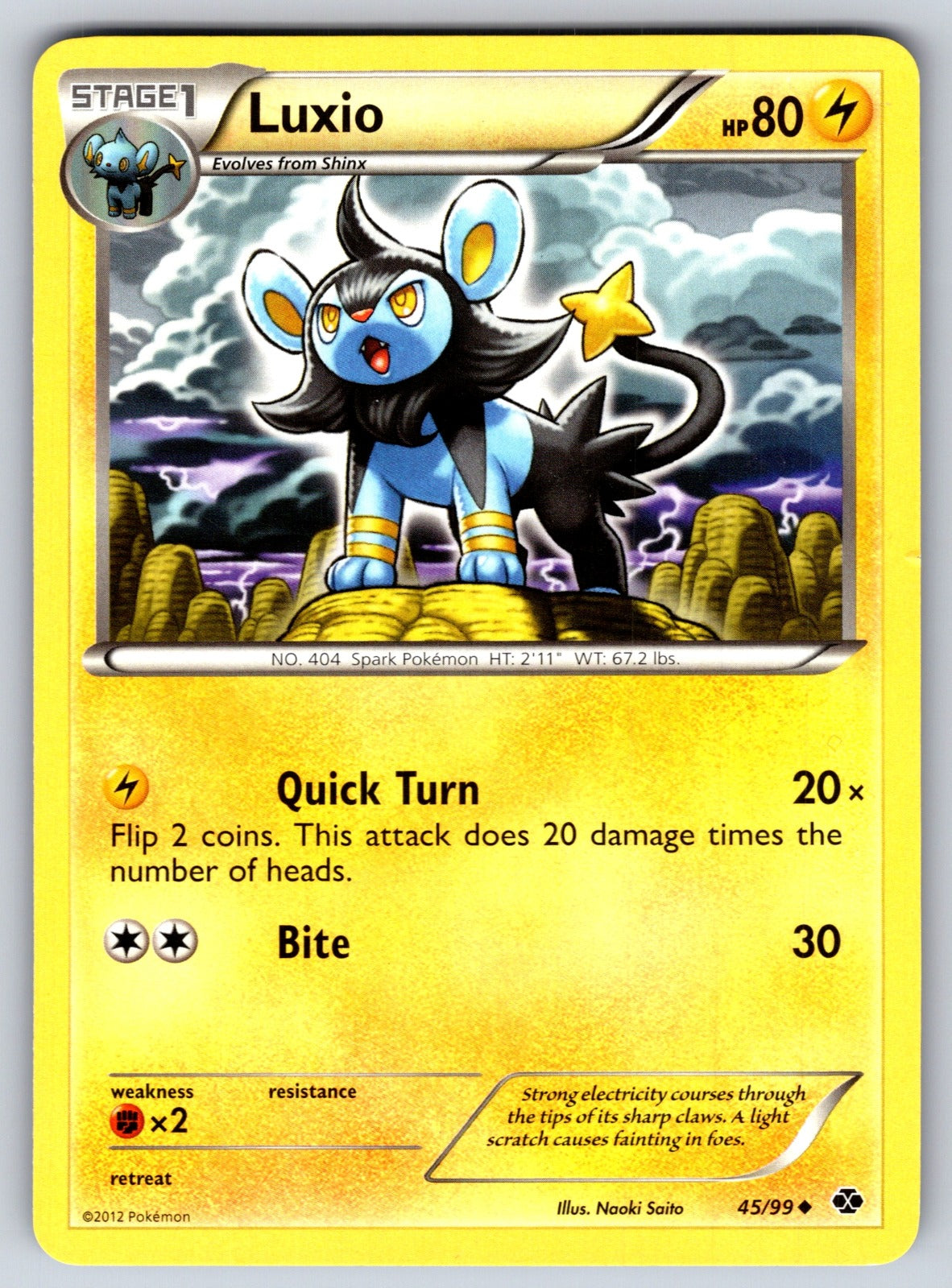 Luxio (45) Uncommon Next Destinies 45/99 LP 2012