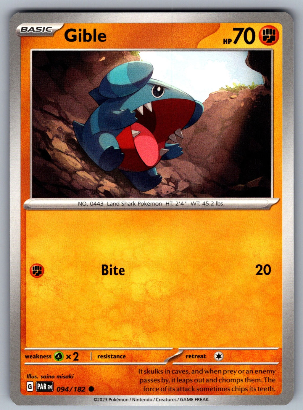 Gible Common SV04: Paradox Rift 094/182 NM 2023