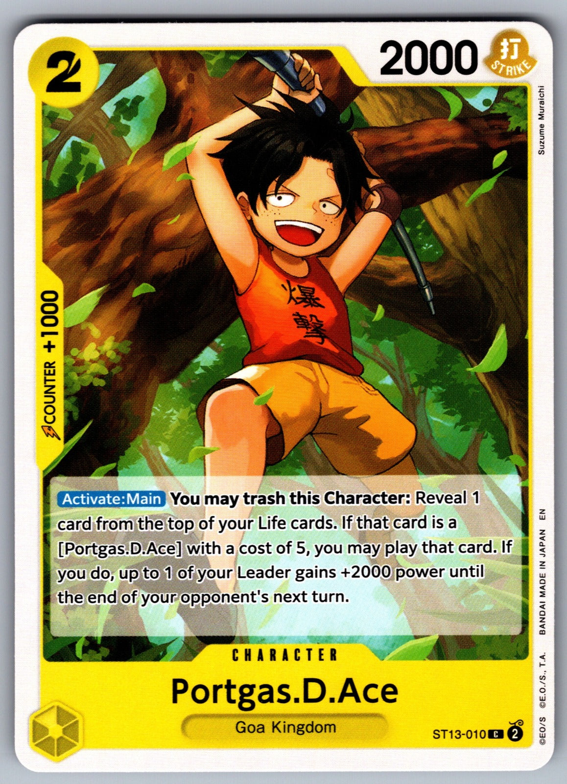 Portgas.D.Ace (010) Foil C Ultra Deck: The Three Brothers ST13-010 NM 2024