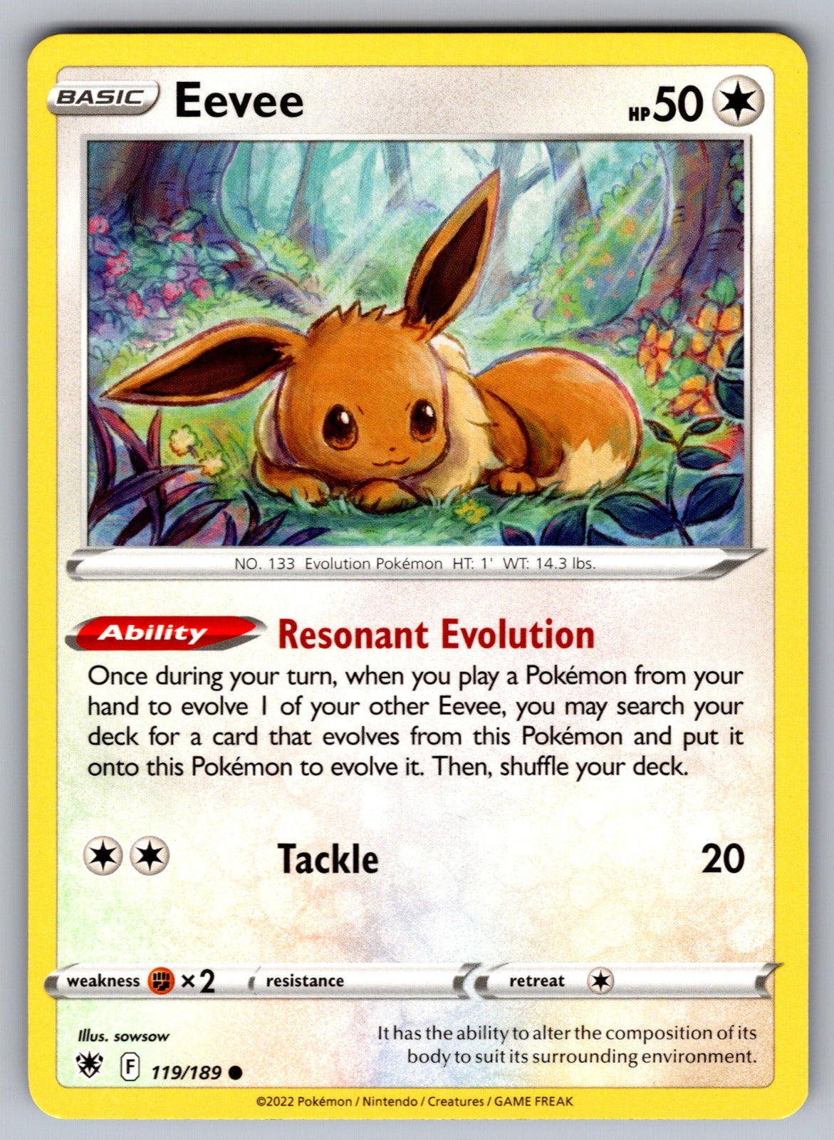 Eevee Common SWSH10: Astral Radiance 119/189 NM 2022