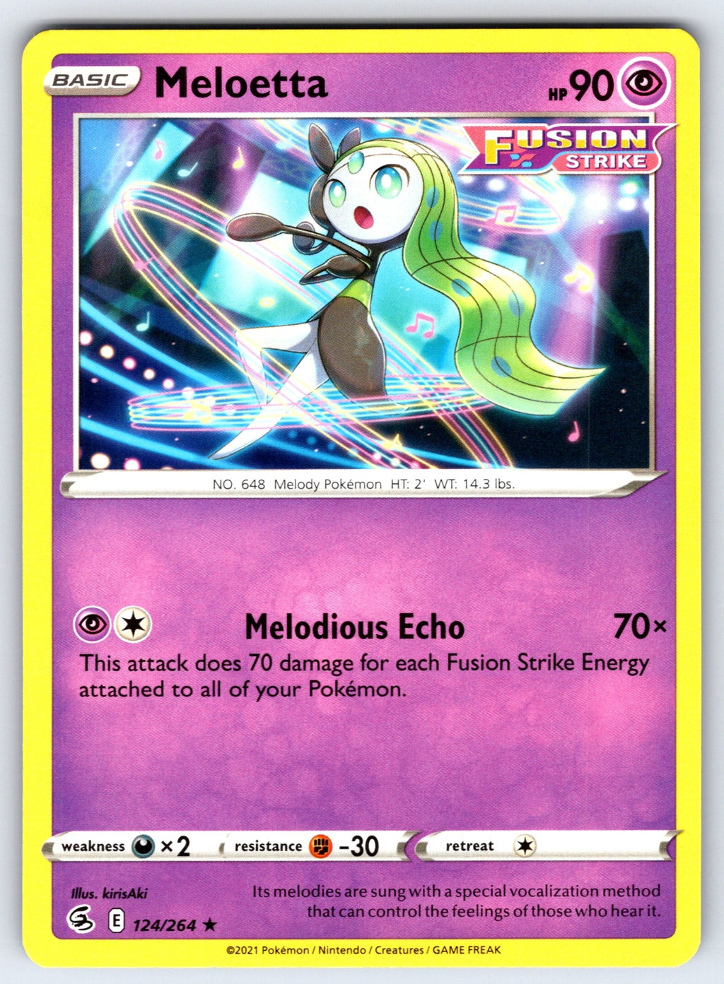 Meloetta Rare SWSH08: Fusion Strike 124/264 LP 2021