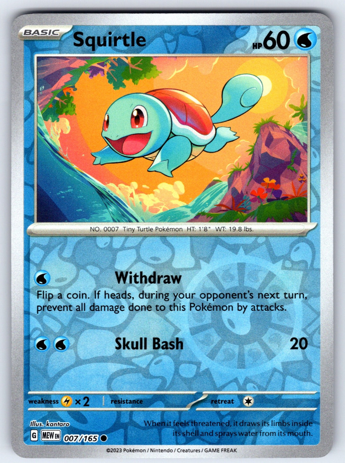 Squirtle - Reverse Holo Common SV: Scarlet & Violet 151 007/165 NM 2023