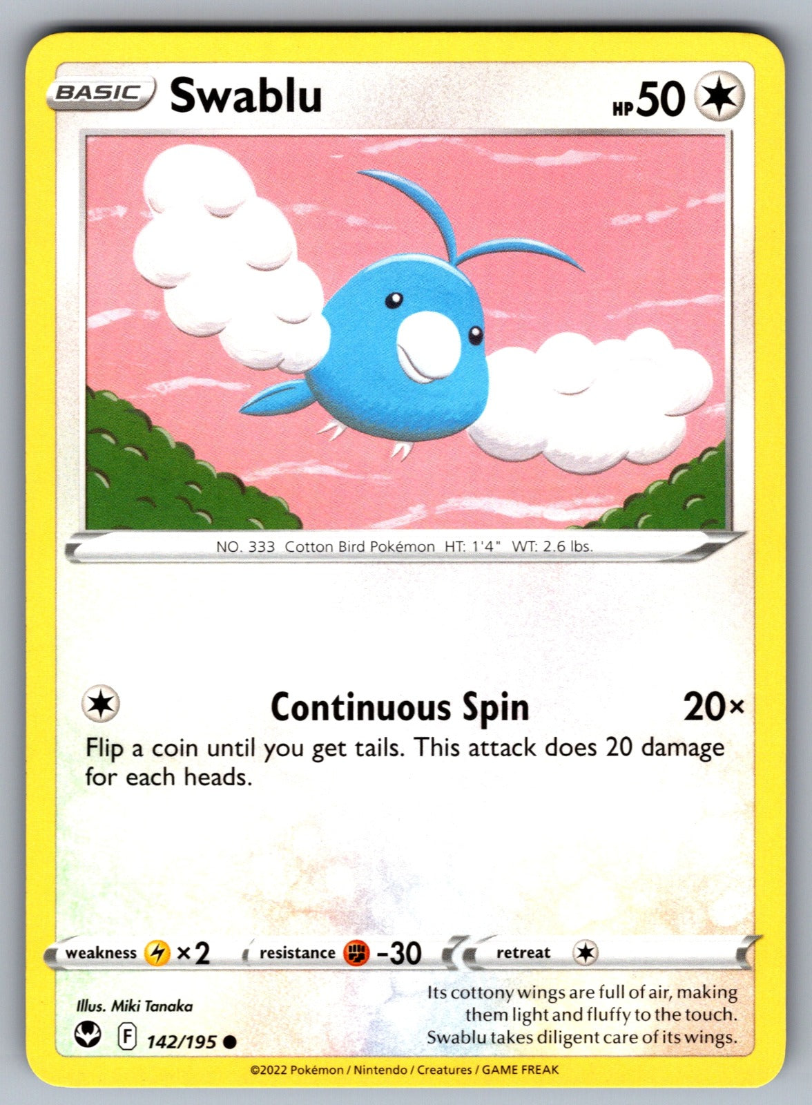 Swablu Common SWSH12: Silver Tempest 142/195 NM 2022