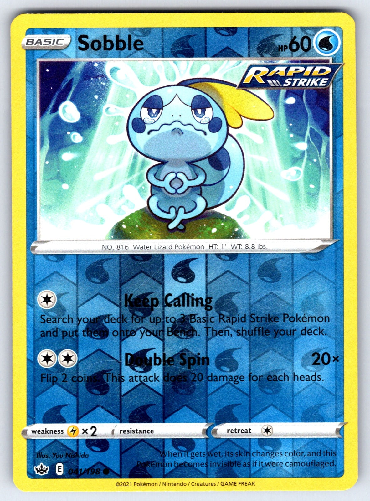 Sobble Reverse Holo Common SWSH06: Chilling Reign 041/198 NM 2021