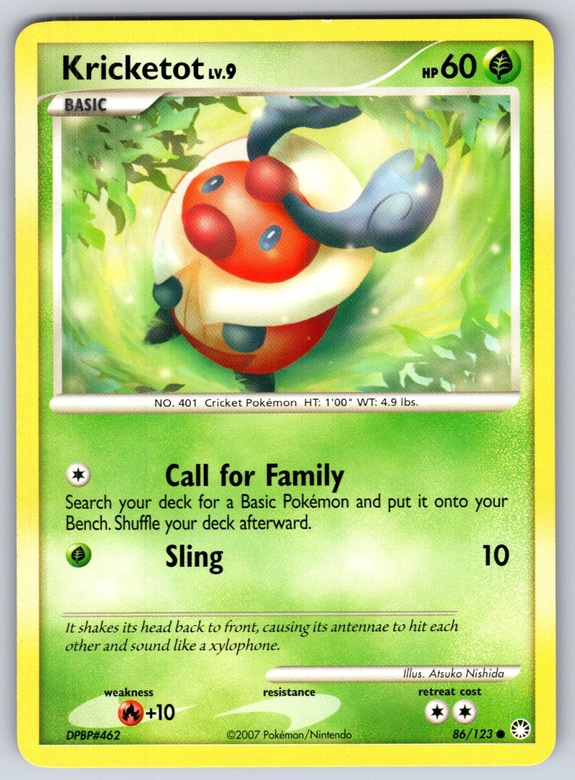 Kricketot Common Mysterious Treasures 86/123 LP 2007