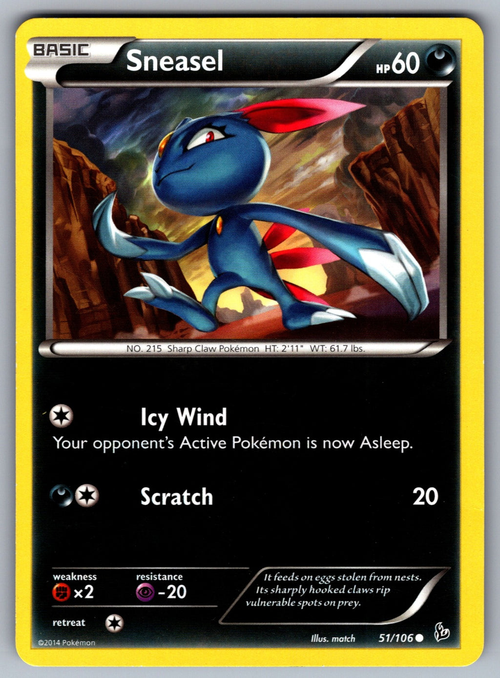 Sneasel (51) Common XY - Flashfire 51/106 LP 2014