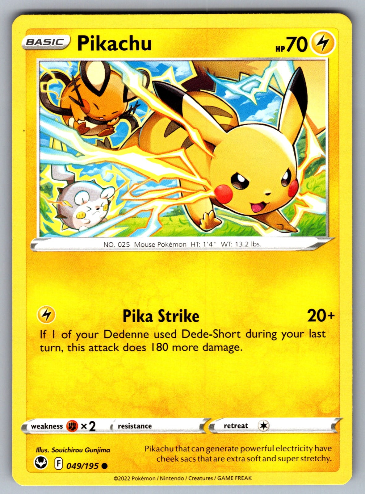 Pikachu Common SWSH12: Silver Tempest 049/195 NM 2022