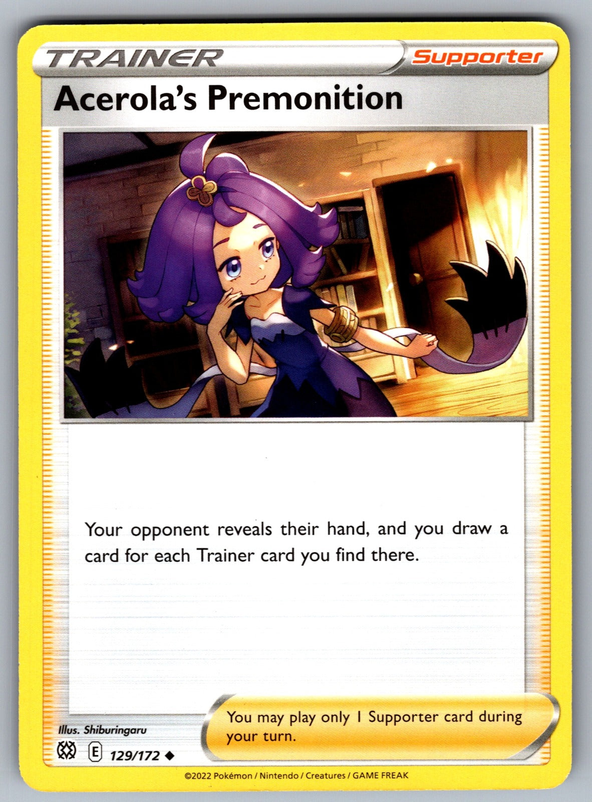 Acerola's Premonition Uncommon SWSH09: Brilliant Stars 129/172 NM 2022