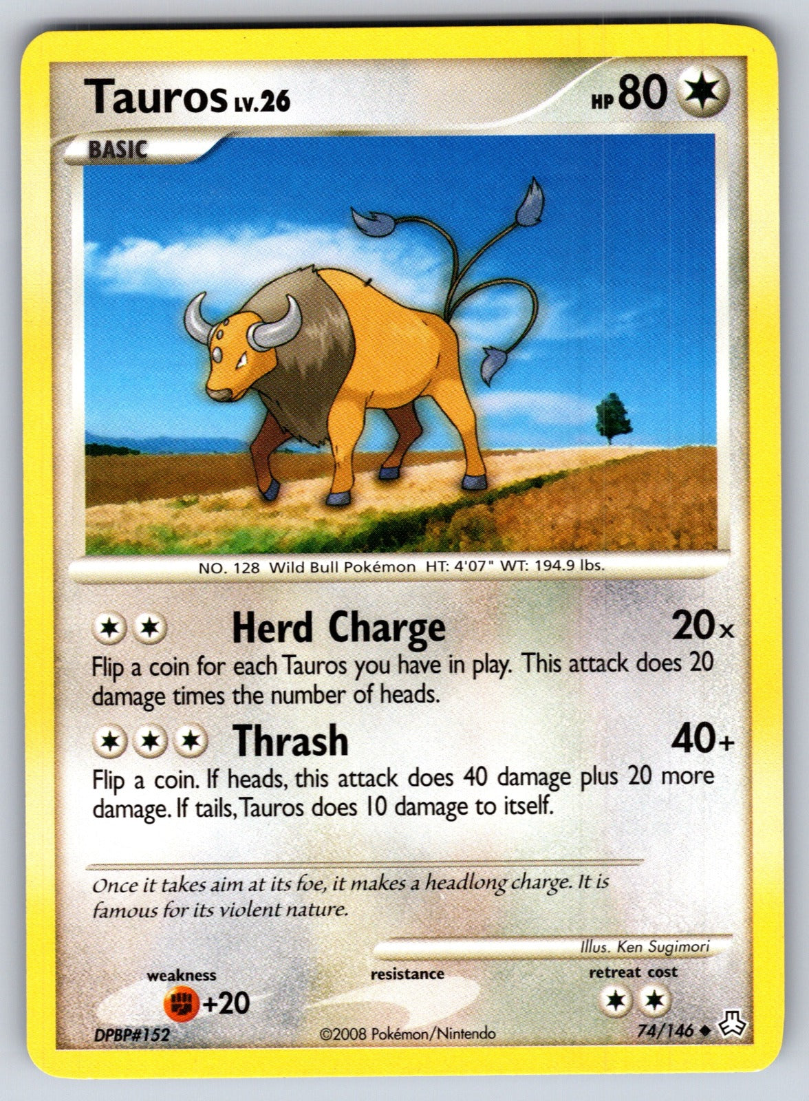 Tauros Uncommon Legends Awakened 74/146 LP 2008