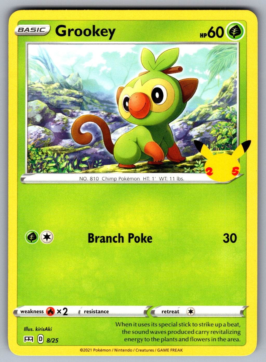 Grookey - 8/25 Promo McDonald's 25th Anniversary Promos 008/025 NM 2021