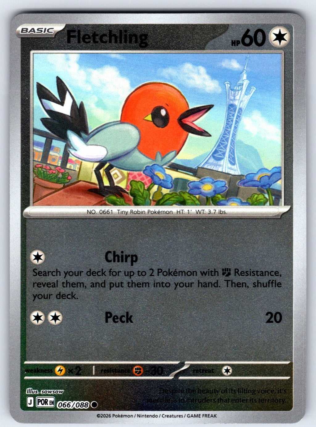 Fletchling Reverse Holo Common ME03: Perfect Order 066/088 NM 2026