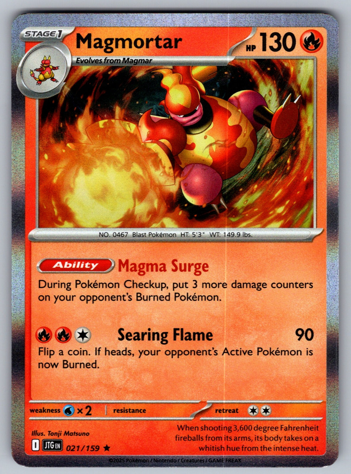 Magmortar Holo Rare SV09: Journey Together 021/159 NM 2025