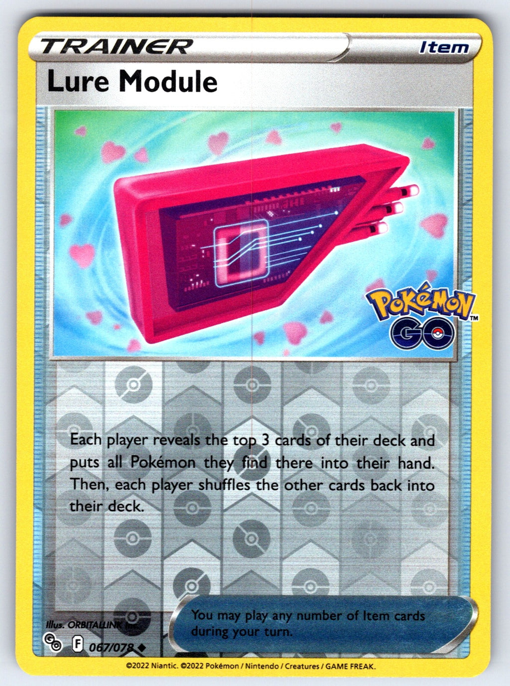 Lure Module Reverse Holo Uncommon Pokemon GO 067/078 NM 2022