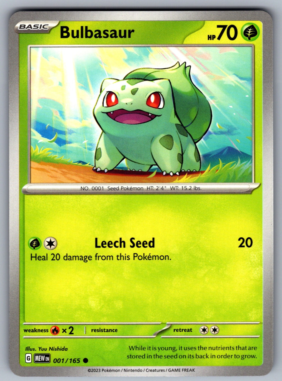 Bulbasaur Common SV: Scarlet & Violet 151 001/165 NM 2023