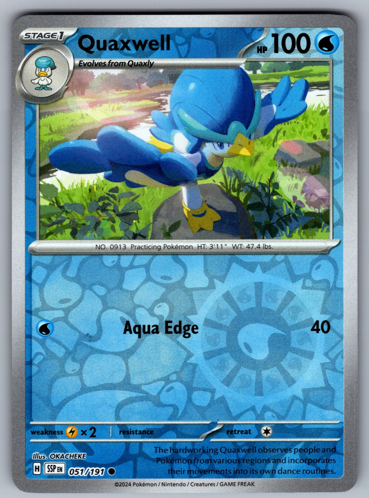 Quaxwell Reverse Holo Common SV08: Surging Sparks 051/191 NM 2024