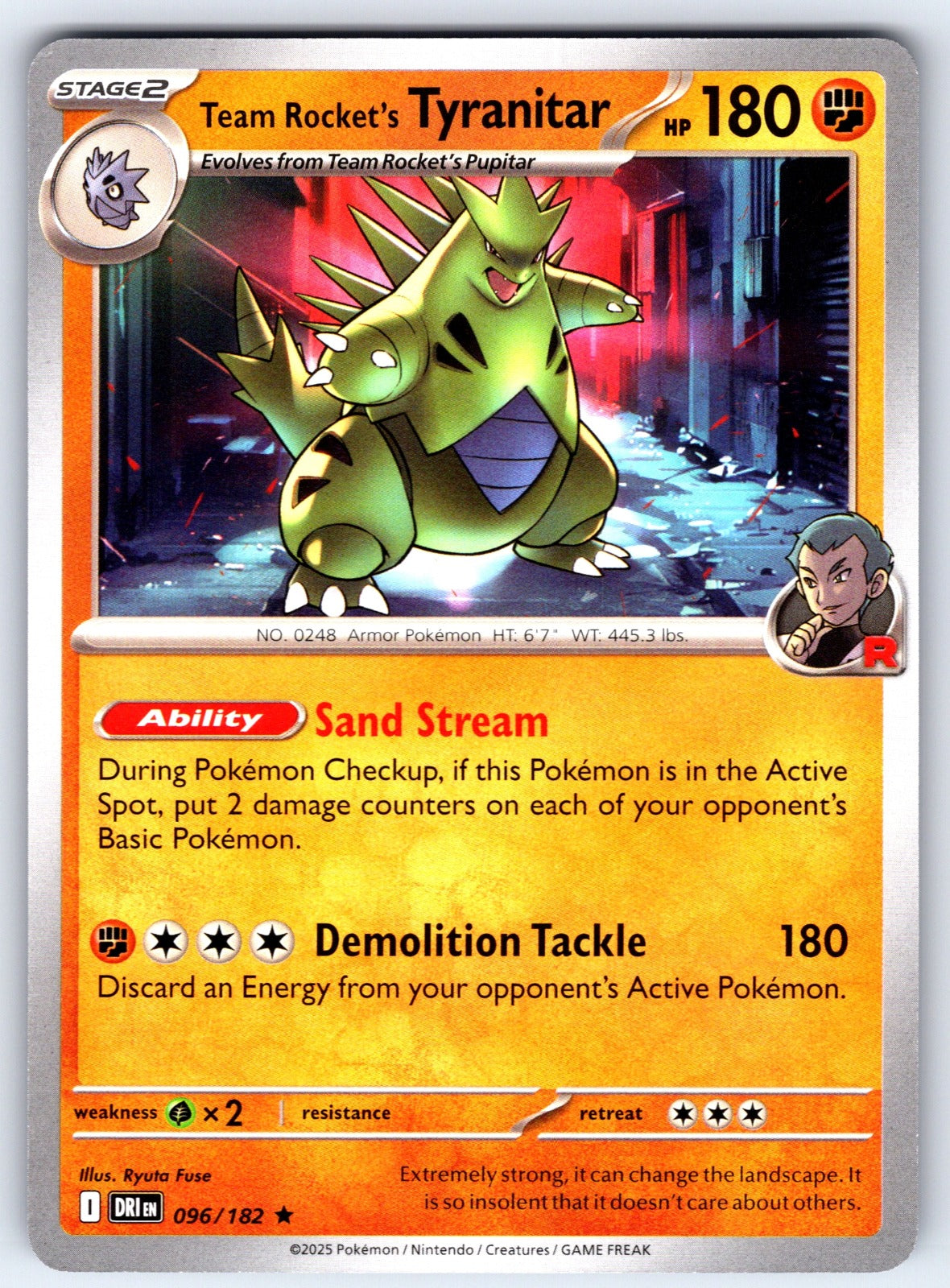 Team Rocket's Tyranitar Rare SV10: Destined Rivals 096/182 NM 2025