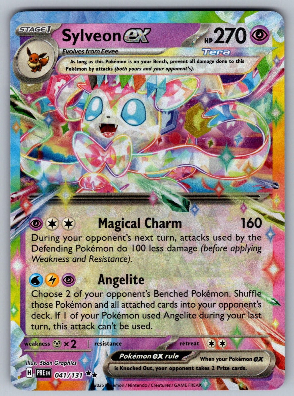 Sylveon ex Holo Double Rare SV: Prismatic Evolutions 041/131 NM 2025