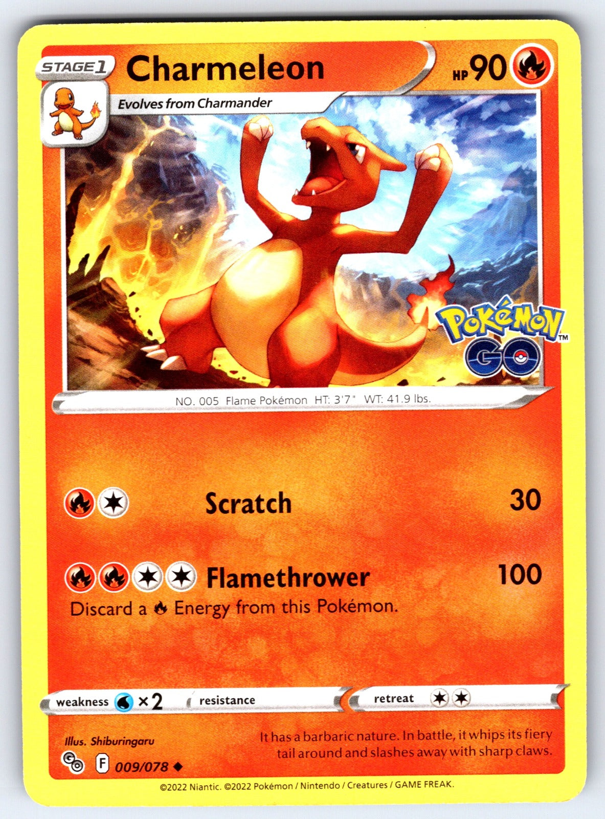 Charmeleon Uncommon Pokemon GO 009/078 NM 2022