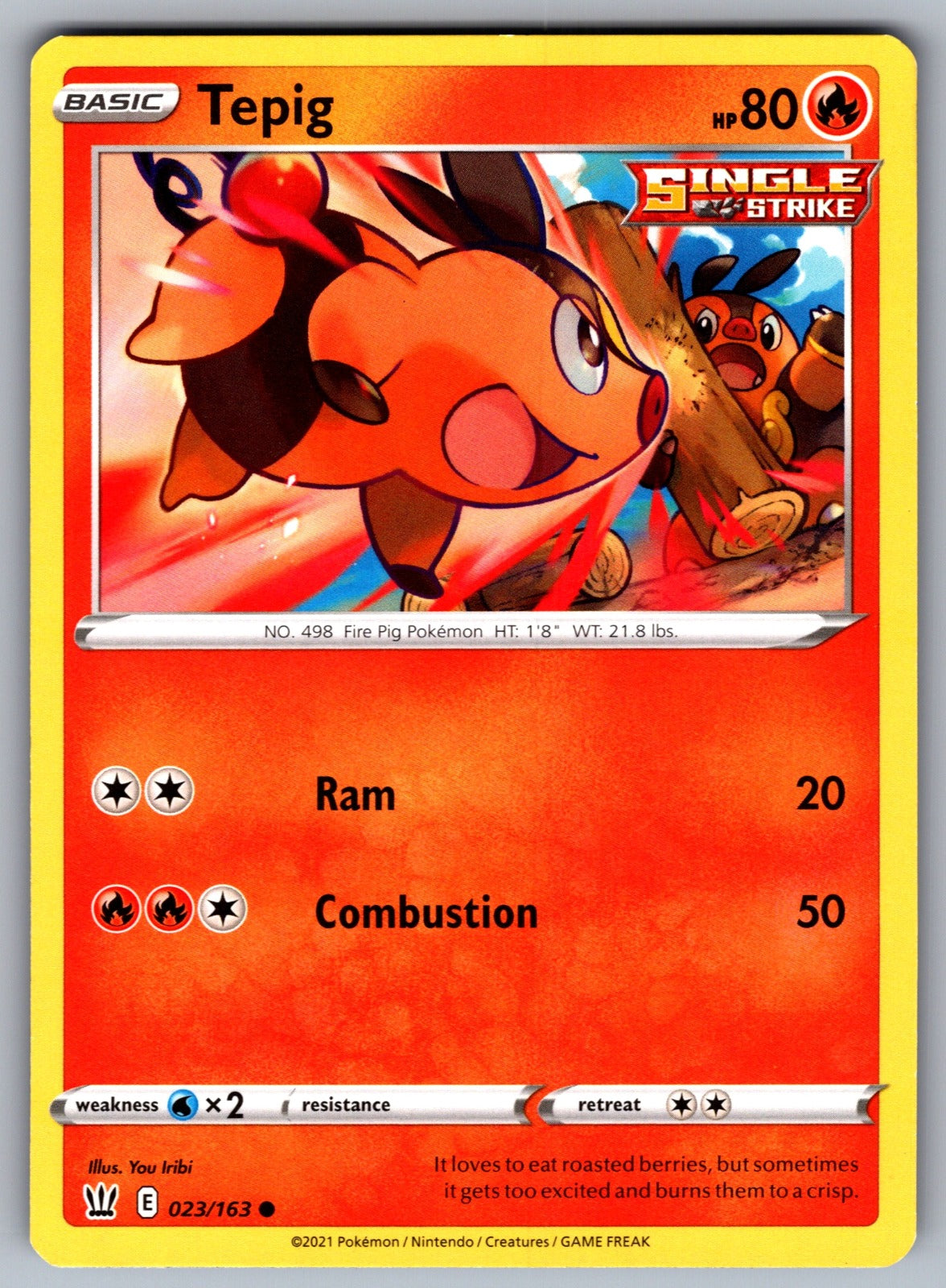 Tepig Common SWSH05: Battle Styles 023/163 NM 2021