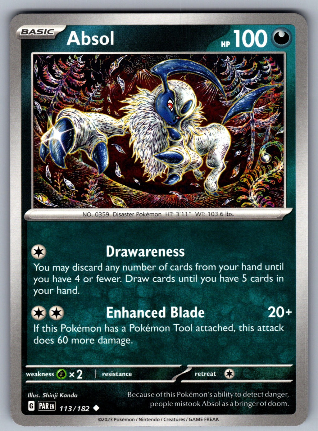 Absol Uncommon SV04: Paradox Rift 113/182 NM 2023