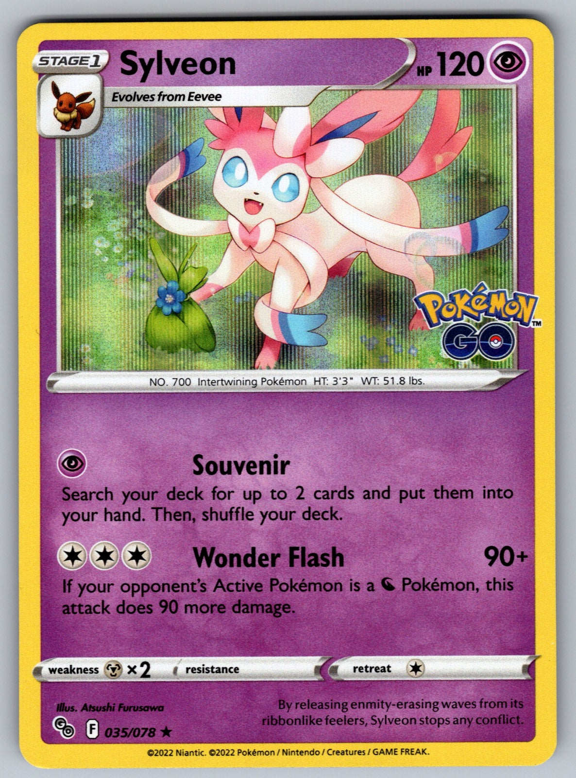 Sylveon Holo Rare Pokemon GO 035/078 NM 2022
