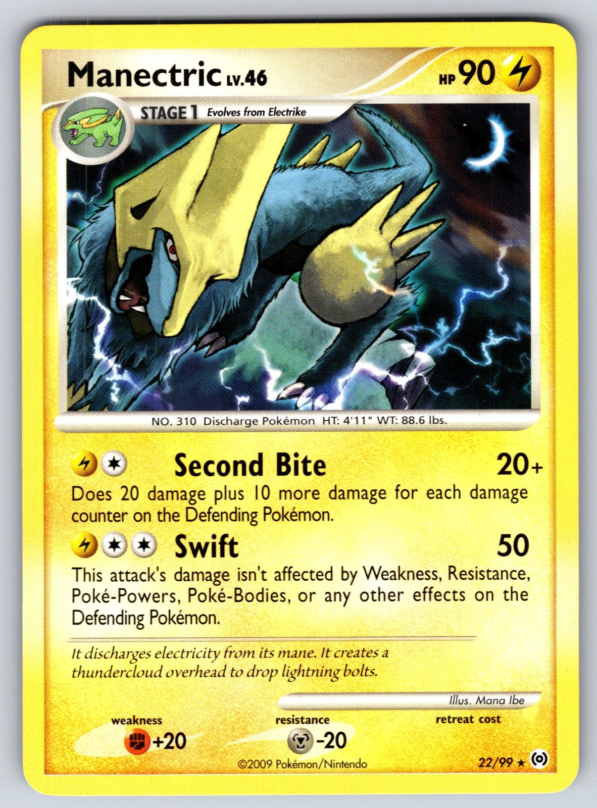 Manectric (22) Rare Arceus 22/99 LP 2009