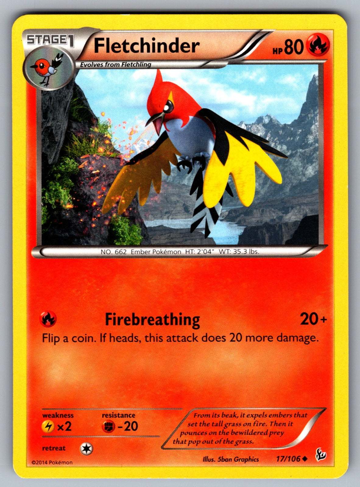 Fletchinder Uncommon XY - Flashfire 17/106 LP 2014
