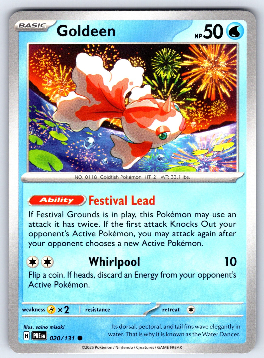 Goldeen Common SV: Prismatic Evolutions 020/131 NM 2025