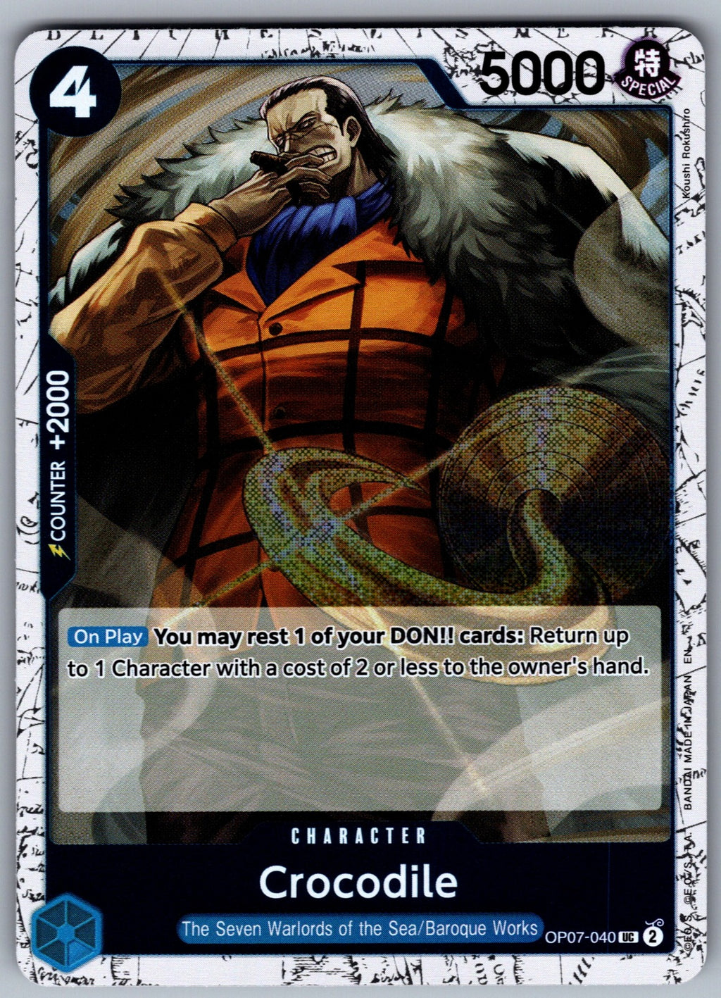 Crocodile - (Pirate Foil) Foil UC Premium Booster -The Best- Vol. 2 OP07-040 NM 